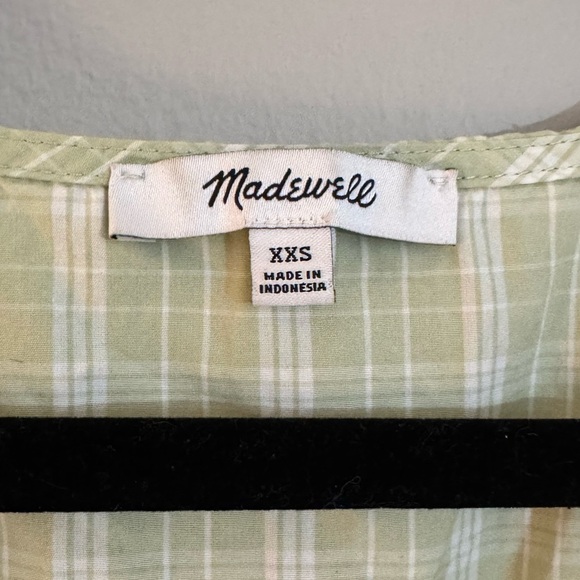 Madewell Plaid Tie-Waist Midi Dress Gingham in Green size XXS - Picture 6 of 8